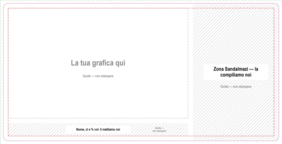 Anteprima del template etichetta avvolgente 33 cl 170 × 85 mm