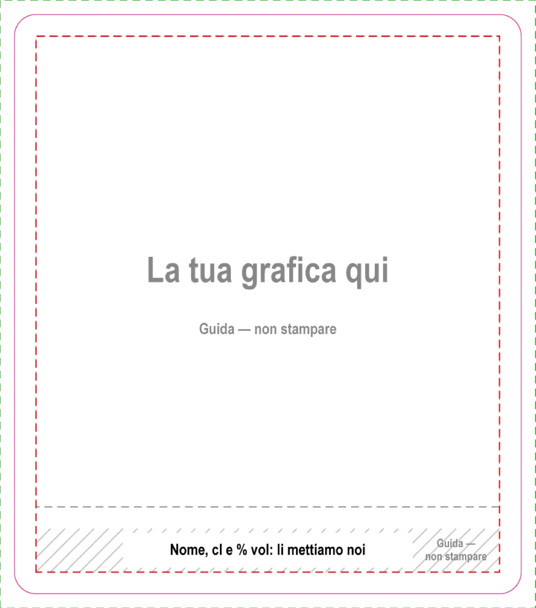 Anteprima del template etichetta fronte e retro 33 cl 70 × 80 mm