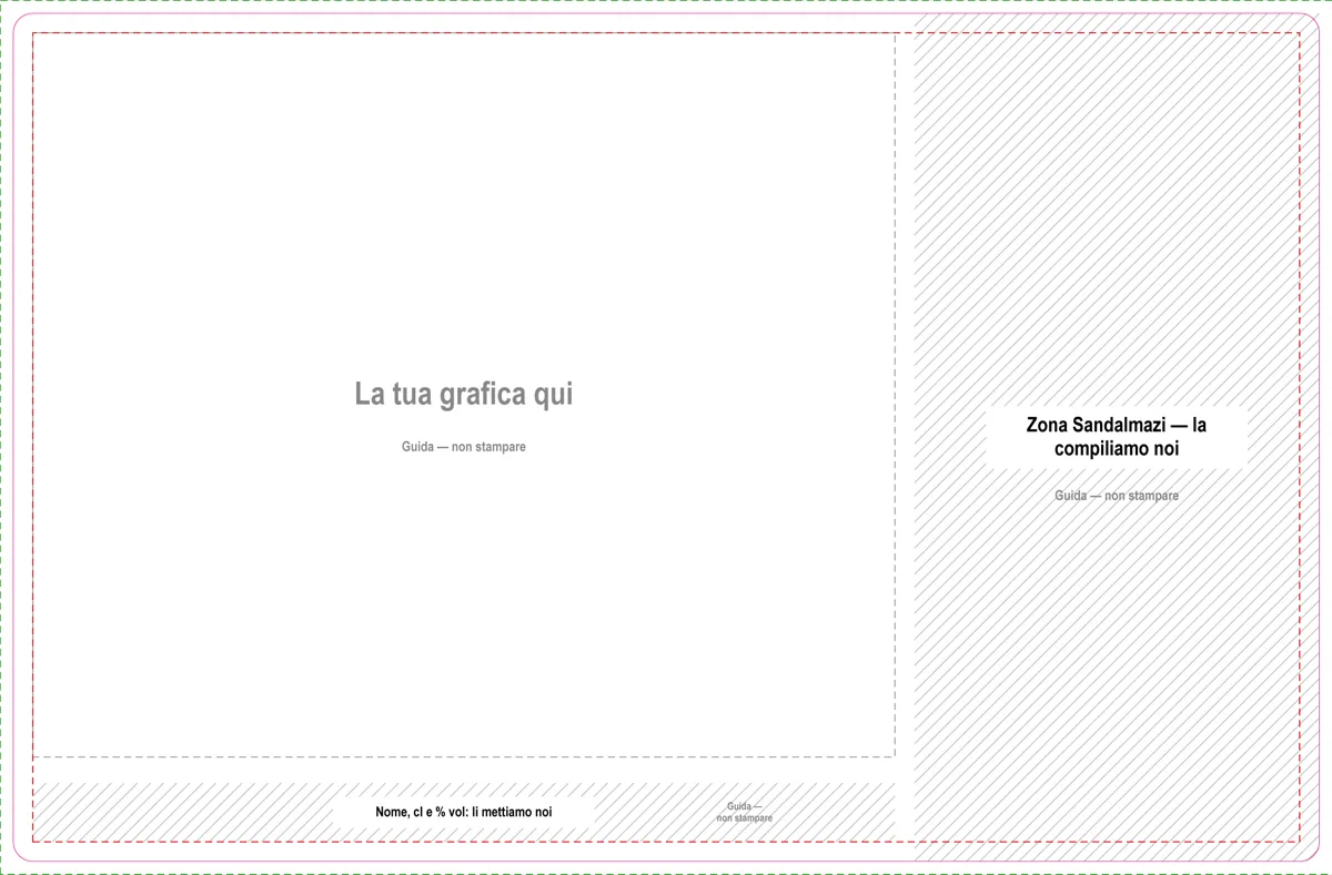 Anteprima del template etichetta avvolgente 75 cl 200 × 130 mm